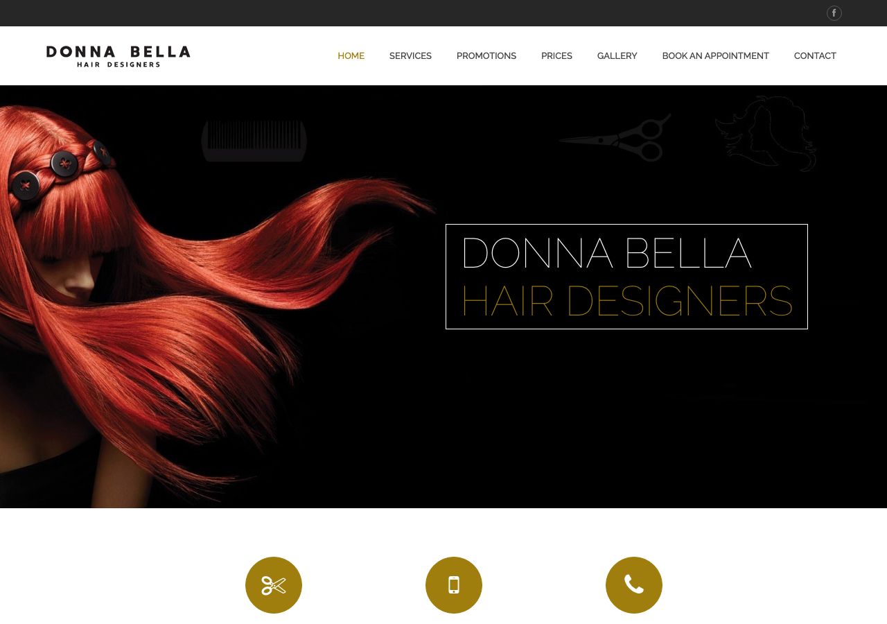 Homepage of Donna Bella Hair Designers